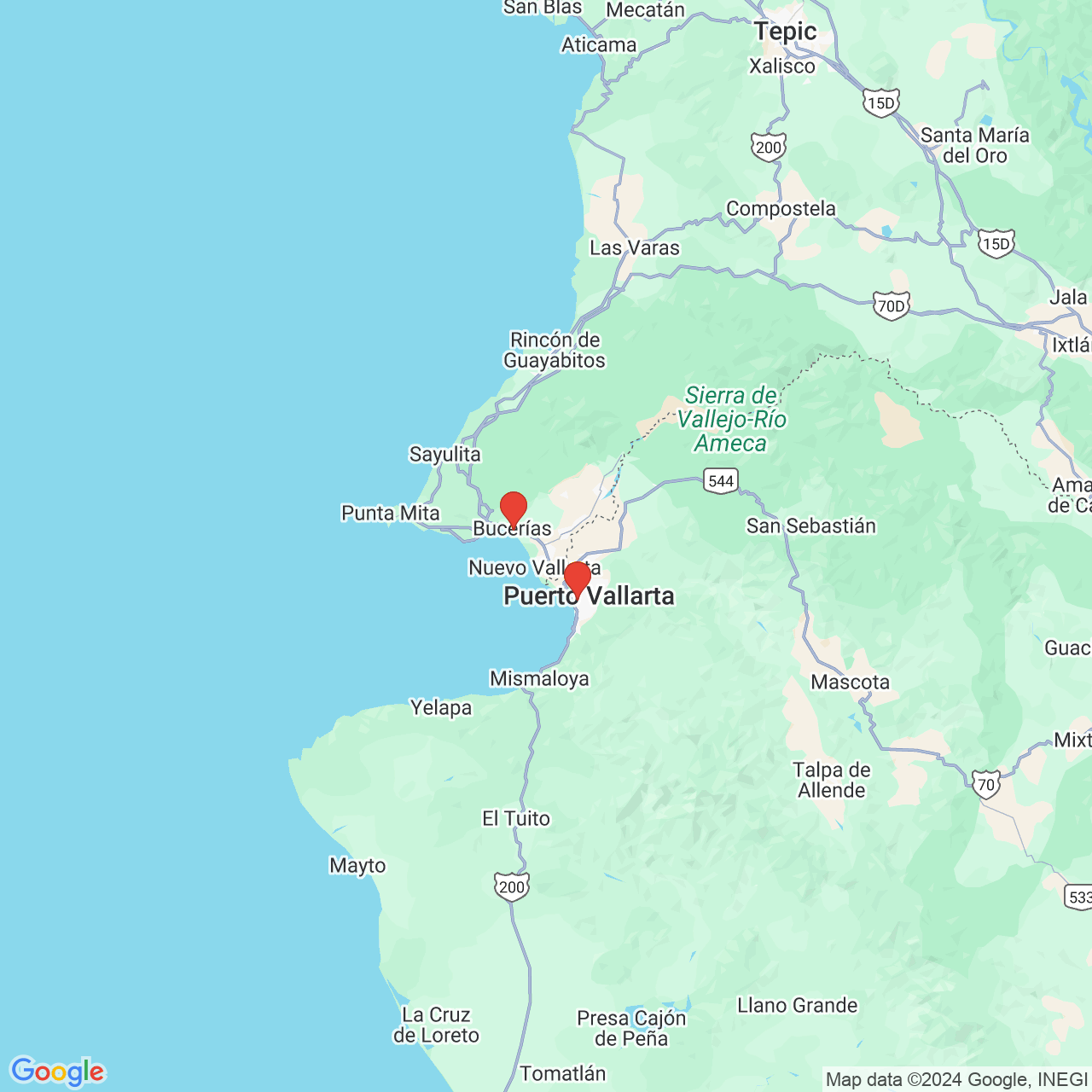 Google map image of our locations